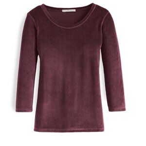NWOT Peruvian Connection Velour Scoop Neck Top Wine Claret Sz XXL